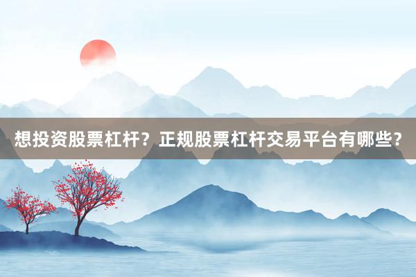 想投资股票杠杆？正规股票杠杆交易平台有哪些？