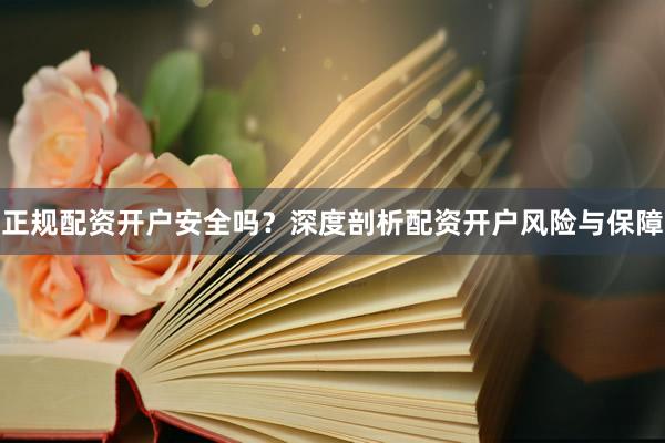 正规配资开户安全吗?深度剖析配资开户风险与保障