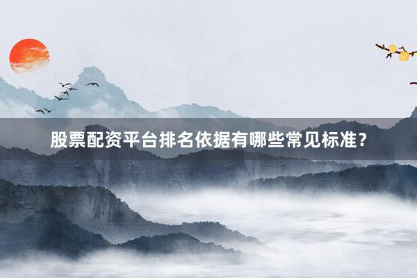 股票配资平台排名依据有哪些常见标准?