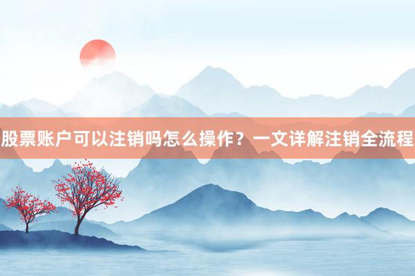股票账户可以注销吗怎么操作？一文详解注销全流程
