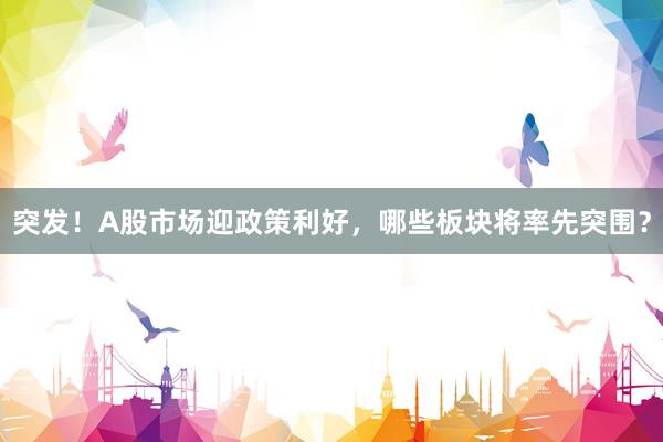 突发！A股市场迎政策利好，哪些板块将率先突围？