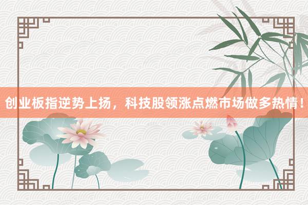创业板指逆势上扬,科技股领涨点燃市场做多热情!