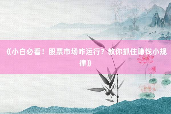 《小白必看！股票市场咋运行？教你抓住赚钱小规律》