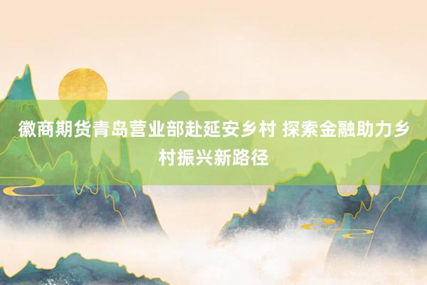 徽商期货青岛营业部赴延安乡村 探索金融助力乡村振兴新路径